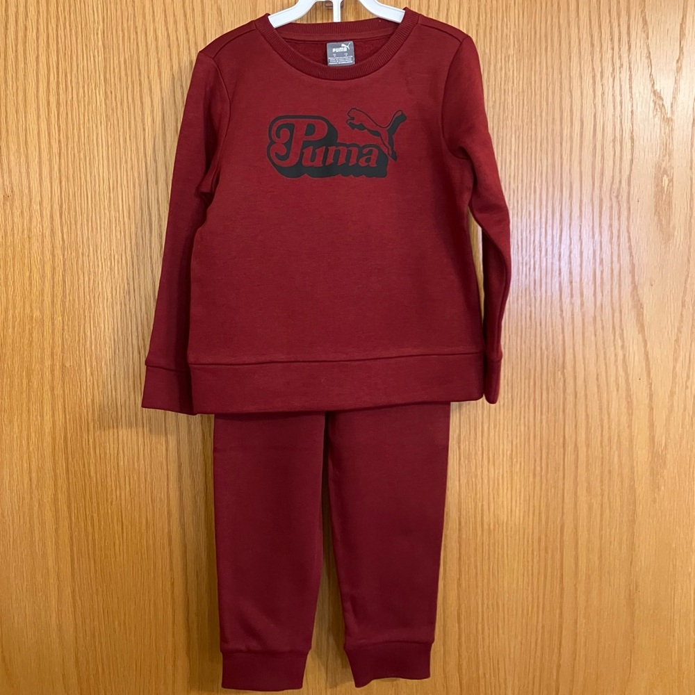 Puma Kids Red Tracksuit Set